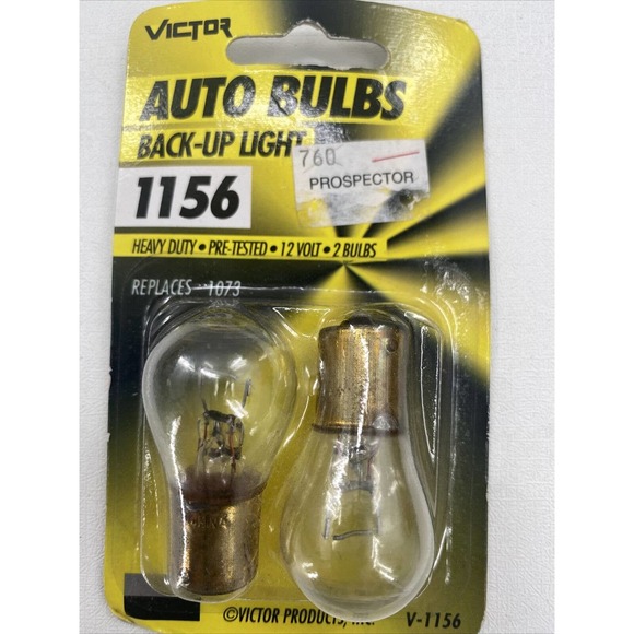 Victor #1156 Auto Bulbs Back Up Light 2 Pack 12 Volt Heavy Duty Replacement - Picture 1 of 6